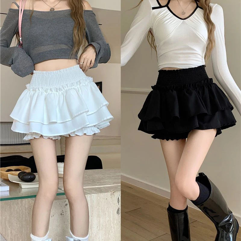 Balletcore High Waist Ruffle Mini Skirt