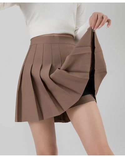 Korean A-Line Pleated Mini Skirt