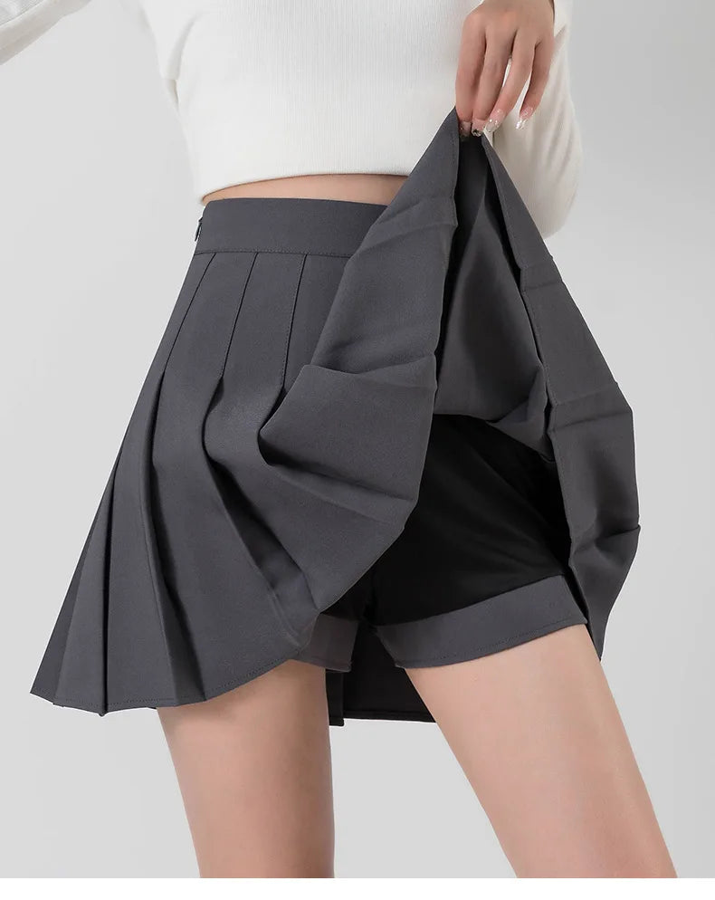 Korean A-Line Pleated Mini Skirt