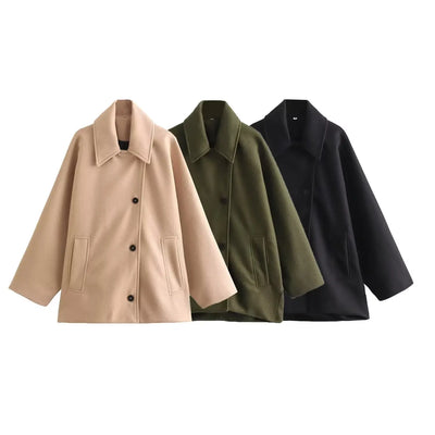 Women's Oversized Long Sleeve Trench Coat and Bomber Jacket for Autumn and Winter