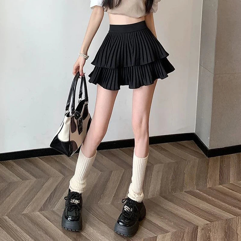 Balletcore High Waist Ruffle Mini Skirt