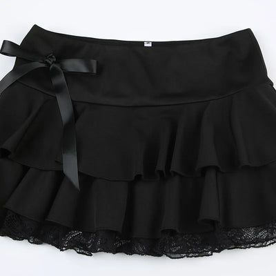 Korean Street Goth Lace Skirt