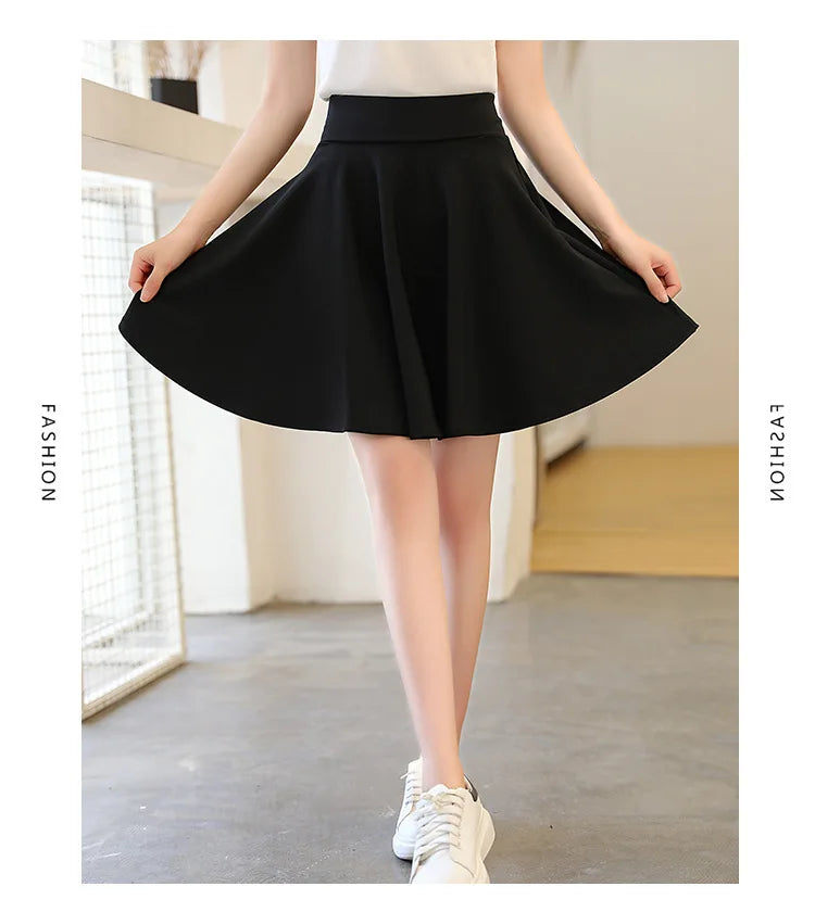 Classic Black Flared Mini Skirt